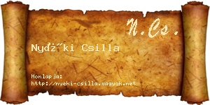 Nyéki Csilla névjegykártya